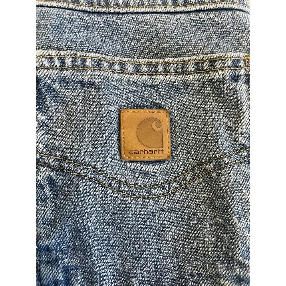 Men Carhartt B18 STW Med Wash Denim Blue Jeans 38 x 36 (Fit: 37 x 35) Straight
